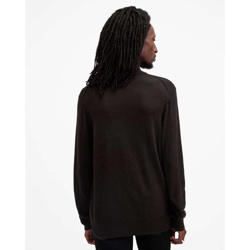 AllSaints Kilburn Zip Funnel Neck Ramskull Jumper image number 1